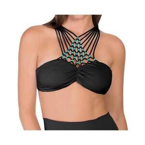 NEW ECO PEACE high neck bikini top in black
